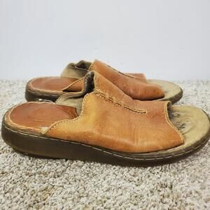 Dr Marten Sandals Unisex 5 Slides Y2K Leather Slip On Open Toe Air Wair Tan